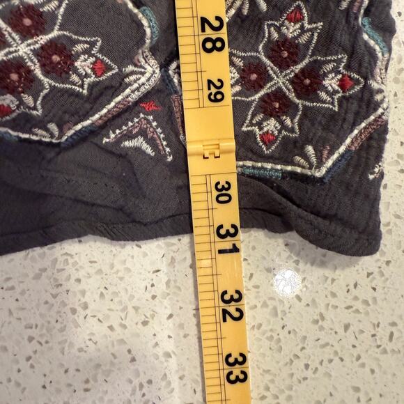 Davina Gray Embroidered Tassel Boho Midi Dress M Festival Gypsy Peasant Cottage - Picture 7 of 7